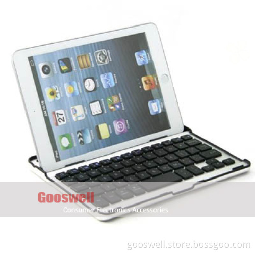 Aluminum Shell Bluetooth Keyboard Snap On Case Stand For New iPad Mini